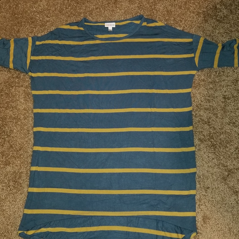 Denim Blue and Mustard Yellow XS LuLaRoe Irma